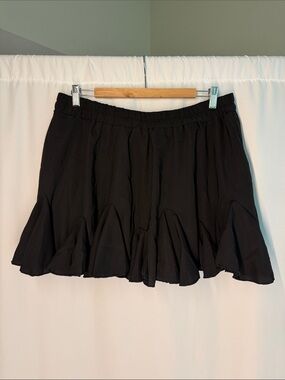 Black Ruffle Mini Skirt